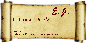 Ellinger Jenő névjegykártya